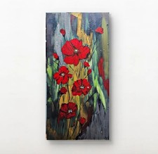 Red Poppies Paint on Canvas