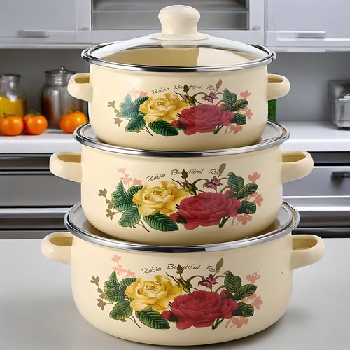 Piece enamelware stock pot - stock,