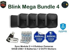 Blink Outdoor Mega Bundle Sync Module + 4 Cameras + USB Drive + Batteries + CCTV