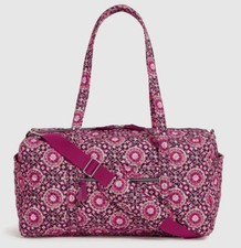 Vera Bradley ICONIC MEDIUM TRAVEL DUFFEL in Raspberry Medallion~BNWT!
