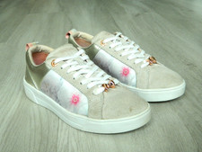 Ted Baker Fushar Ladies Casual Trainers Beige Floral Size 4 / 37