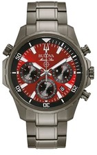 NEW MENS WATCH BULOVA MARINE STAR CHRONOGRAPH RED GUNMETAL MANS WRISTWATCHES 379
