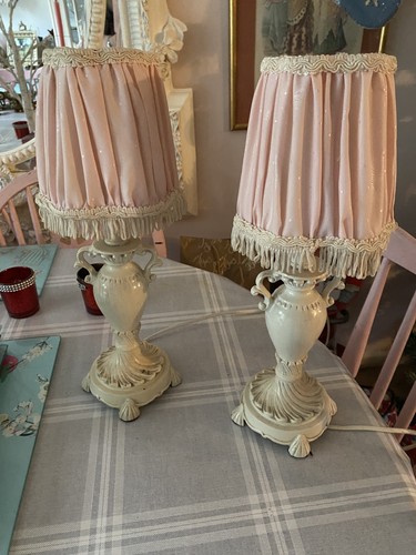 Pair vintage cream table - pair,