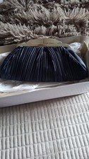 Navy Pleated Evening Bag From