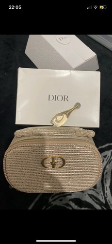 Dior gold makeup bag with - gold,