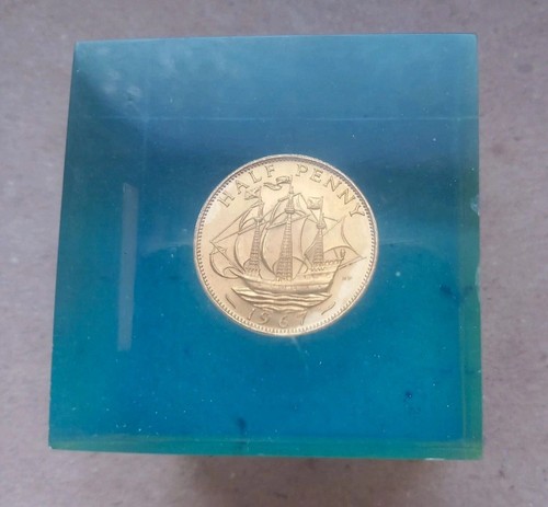 1967 half penny coin - coin, paper