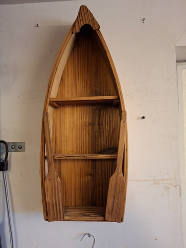 Handcrafted wooden boat with - wooden,
