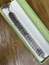 Vintage Silver Tone Coin Charm Repubblica DI S. Marino Souvenir Chain Bracelet