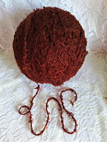 Wool yarn boucle brown - wool/yarn,