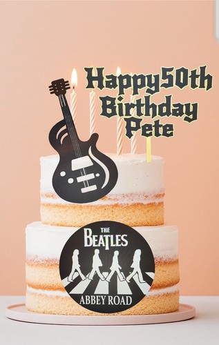 The beatles personalised cake - beatles,
