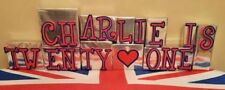☆ Foam Sponge Giant Letters - 21 / 21st Birthday CHARLIE - Red Blue Poundland ☆