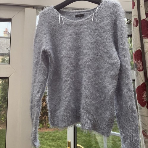 Ladies blue fluffy jumper - ladies,