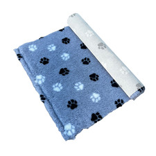 Anti Slip  Vet bed GREY  Duo Paw Prints for dog puppies Wicks 100x75cm bedding
