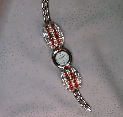Sparkly diamante figaro watch - diamante,