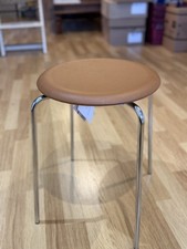 Fritz Hansen Dot  designed by Arne Jacobsen Walnut leather & Chomed steel