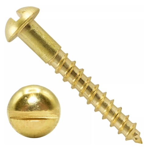 Solid brass screw slotted - x,