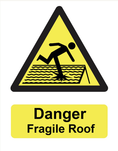 Danger fragile roof foamex - fragile,