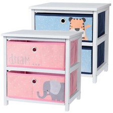 MDF Wooden 2 Drawer Bedside