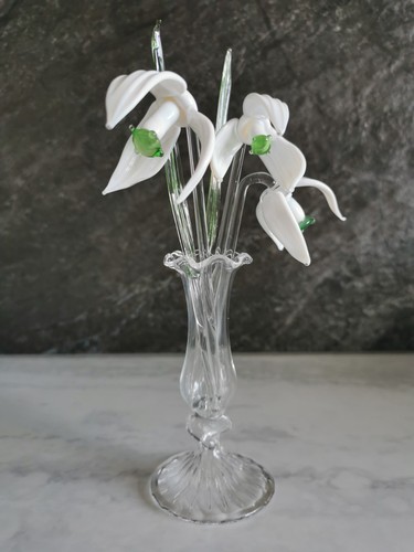 Vintage glass flowers snowdrop - vintage,