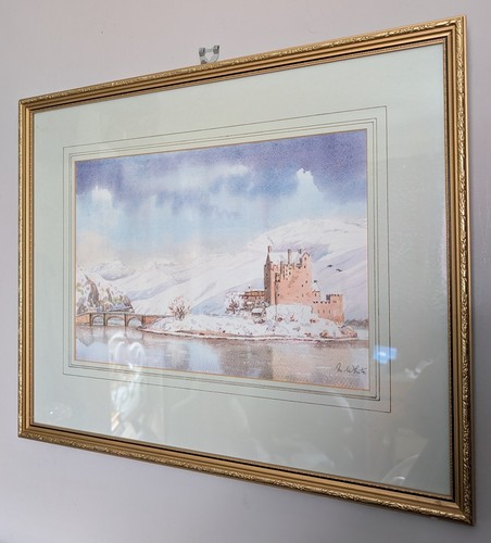 Framed watercolour painting - framed,
