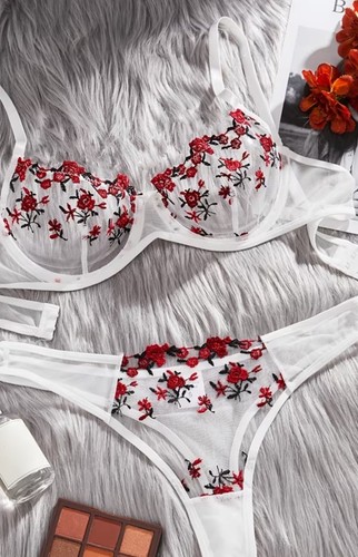 White sheer mesh floral - mesh,