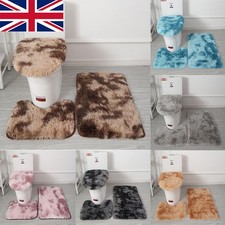 Soft Microfiber Bathroom Rugs Sets 3 Piece,Non-Slip Bath Mat Fluffy Plush Toilet