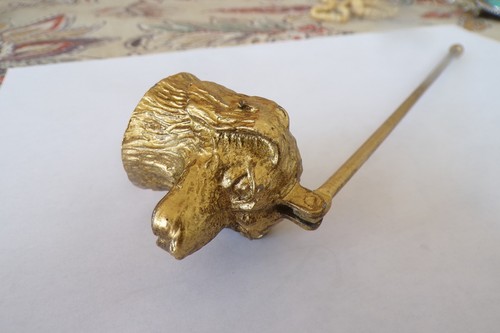 Vintage brass dogs head - a, "dogs