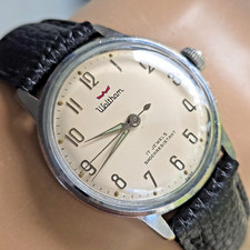 Vintage WALTHAM men's manual wind watch Concentric pattern dial 1960s