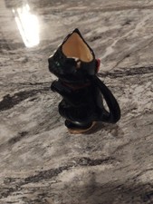 Vintage Redware Black Cat Jug