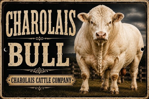 Charolais bull sign cattle - charolais,
