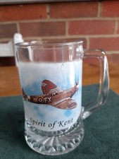Beer glass/tankard Spirit of Kent Spitfire plane  5" tall x 3" wide