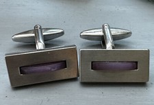 Platinum Plated Mens Cufflinks  With Nice Feature Stone