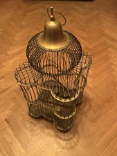 Large Antique Brass Bird Cage