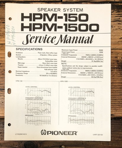 Pioneer hpm 150 1500 - hpm-150, hpm-1500