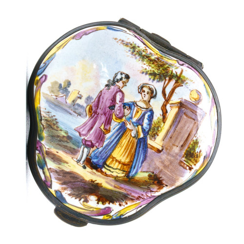 French enamel snuff - enamel, box