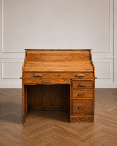 Antique style oak roll top - oak,
