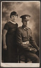 WELSH REGIMENT SOLDIER Between-the-wars postcard size photo