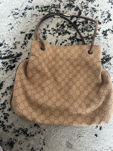 Gucci beige canvas bucket - gucci, gg