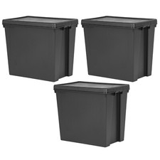 3 x Black Storage Box with