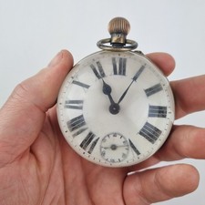 Antique Large Swiss Silver Mounted Phoenix Indestructible Glass Ball Desk Watch