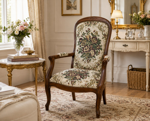 French style carved armchair - french,