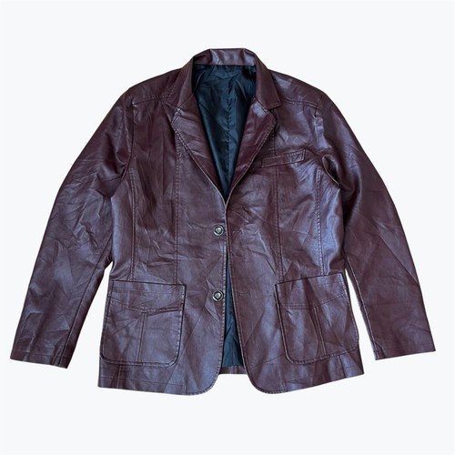 Mens faux leather blazer - faux,