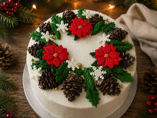 Edible christmas cake topper - christmas,