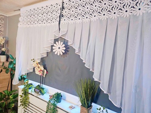 White voile curtain set - set, 2