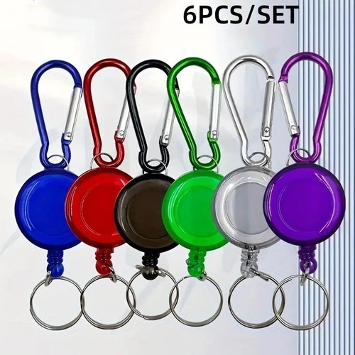 Retractable coil keyring - keyring, with