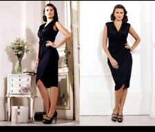 GOK WAN BLACK GORGEOUS SLINKY WRAP DRESS Size 10 BNWOT