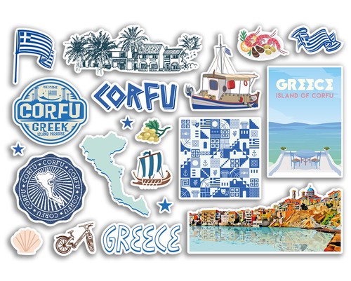 Sticker sheet corfu vinyl - sticker,