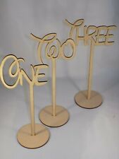 Freestanding Disney Wooden heart table place numbers - Wedding - 30cm tall MDF 
