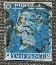 GB QV 1841 2d 2 penny blue