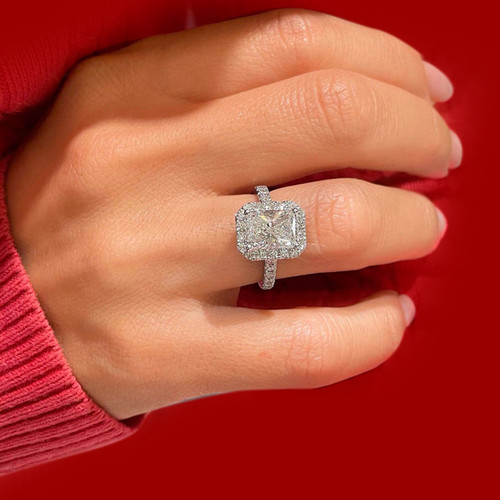 Engagement 14k white gold ring - 14k,